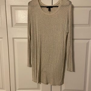 Forever 21 Cream Long Sleeve Shirt